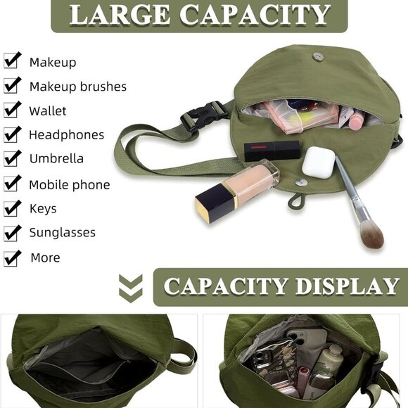 Versatile Water-Resistant Crescent Moon Crossbody Bag - Fashionable and Secure - Picture 4 of 6